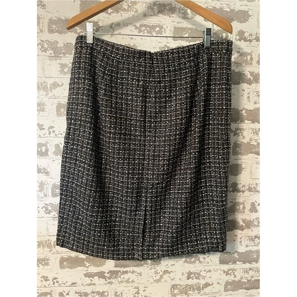 NWT J.Crew Black & White Tweed Pencil Skirt Size 14